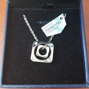 Elisa Gems Double Cubic zirconia silver necklace